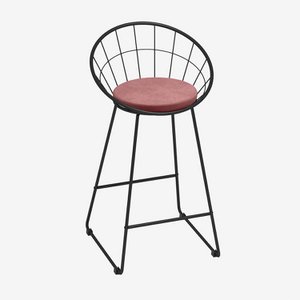 Vintage roze fluwelen Joane barkruk