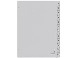 ECO Tab Kangaro A4 numbers 180gr gray cardboard 4r 12pcs FSC