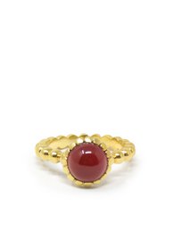 Anillo apilable de cornalina chapado en oro