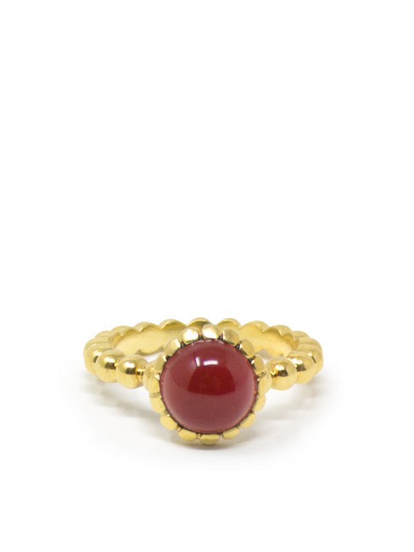Anillo apilable de cornalina chapado en oro