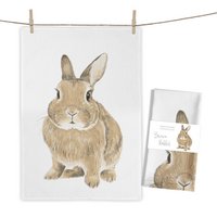 Brown Rabbit tea towel