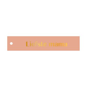 Cadeaulabel Liefste mama - rechthoek (met goudfolie)