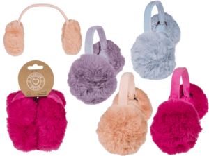 Foldable ear muffs, Fluffy, Colourful,