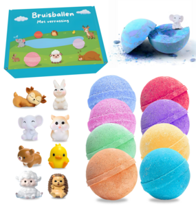 Bath Bombs - With Animal Toys Inside - Set of 8 pieces
