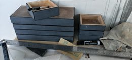 Juego de cajas para joyas / cajas de almacenamiento "fibra de carbono" noble alto brillo