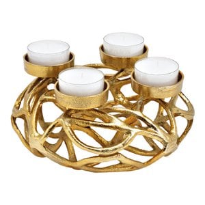 Adventskrans van metaal, goud (B/H/D) 25x11x25cm