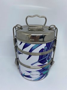 Tiffin - lunch box - Purple Feathers