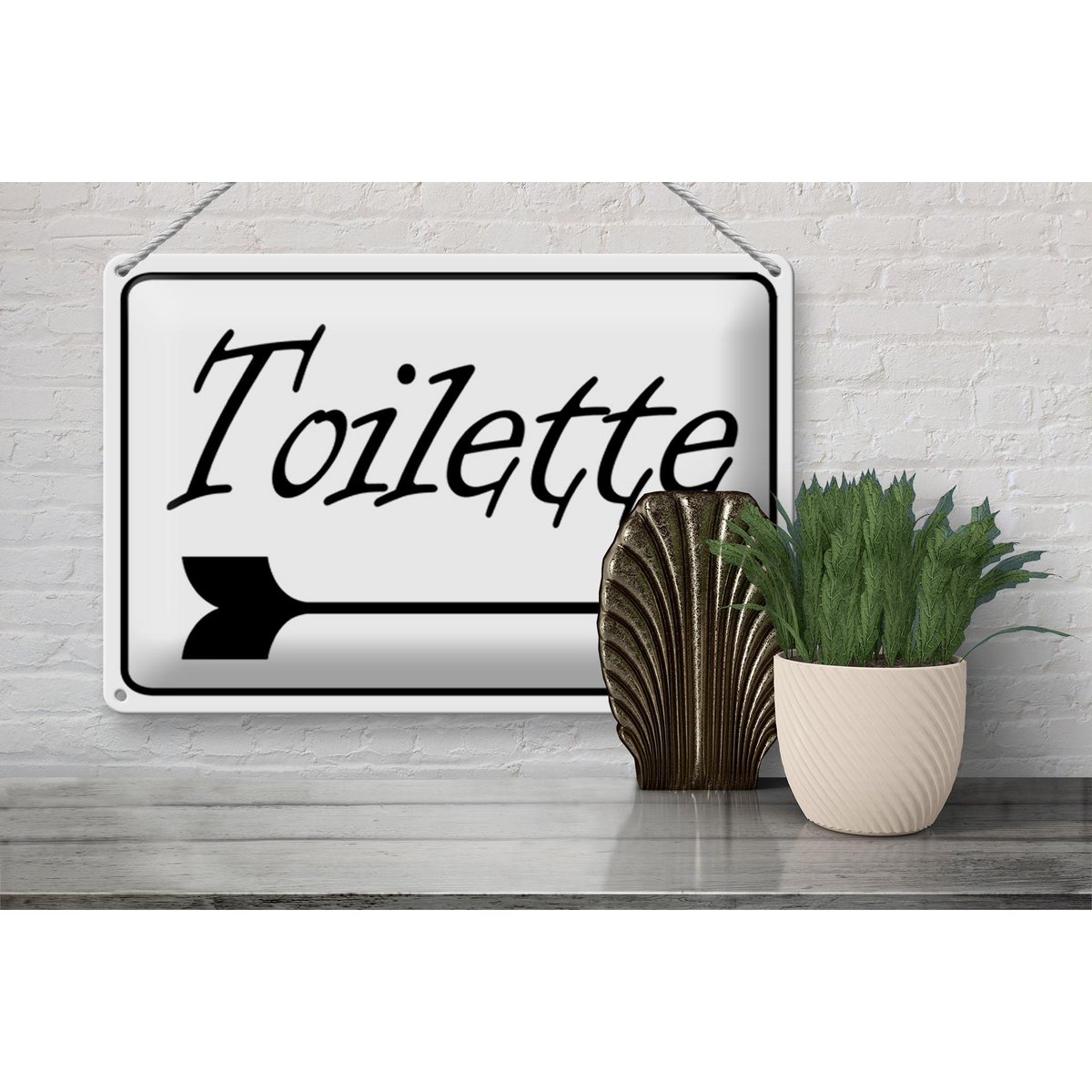 Targa Metallica Retrò Con Freccia E Scritta 'Al Lago' - 30,5x20,3 Cm - Cartello Direzionale Vintage Per Parete