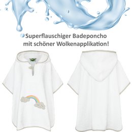 Badeponcho regnbue, hvid