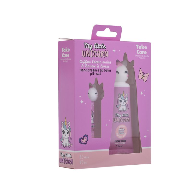 Coffret Beauté Licorne – Crème Mains & Baume à Lèvres 3D
