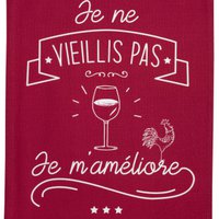 Tea towel I'm improving Red 70 x 50