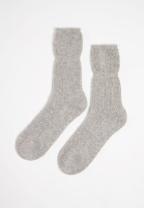 UNI 6 - Light gray 4-ply ribbed socks