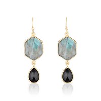 “Sharon” labradorite and black onyx earrings