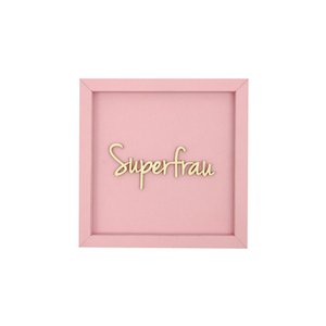 SUPER WOMAN frame card wood lettering magnet