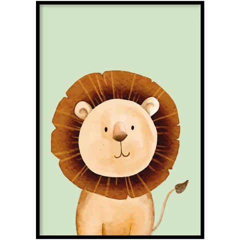 Poster - Löwe grün