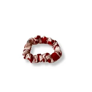 Scrunchie Mini "Cognac Leaf" - Bamboo cotton