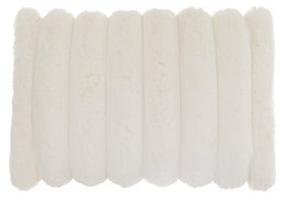 Soft, plush ivory cushion with a textured, ribbed design. Ideal for adding comfort and style to any living space.