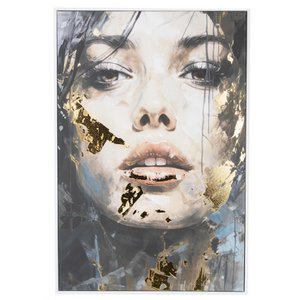 Schilderij vrouw goudfolie 60x90cm