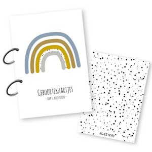 Bewaarbundel voor geboortekaartjes | blauwe regenboog