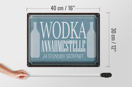 Tin sign saying 40x30cm Vodka acceptance point 24 hours