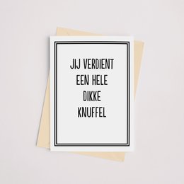 "A greeting card with the text 'You deserve a big hug' in a simple, minimalist design. The card is part of a friendship card collection."