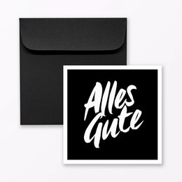 Glückwunschkarte "Alles Gute" quadratisch inkl. Umschlag