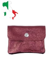 Small coin purse in glittery metallic iridescent leather ITP1058