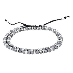 Men's double cord bracelet in "vale" pearls