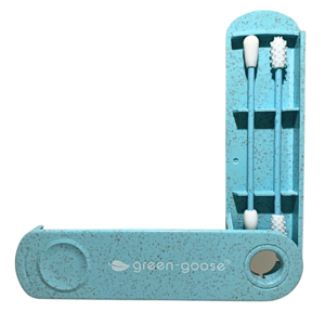 green-goose Wiederverwendbares biobasiertes Wattestäbchen und Make-up-Applikator – Blau