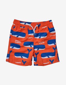 Kinder Schwimmshorts mit Wal und Wellen-Druck, UV-Schutz UPF 50+