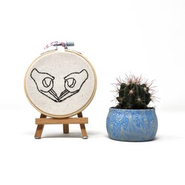 Handmade Embroidery Hoop Wall Art - Uterus - Textile Wall Art Decoration (10cm)