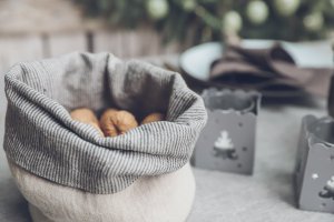 Leinen Aufbewahrungskorb, Küchenleinen Home Decor Leinentasche