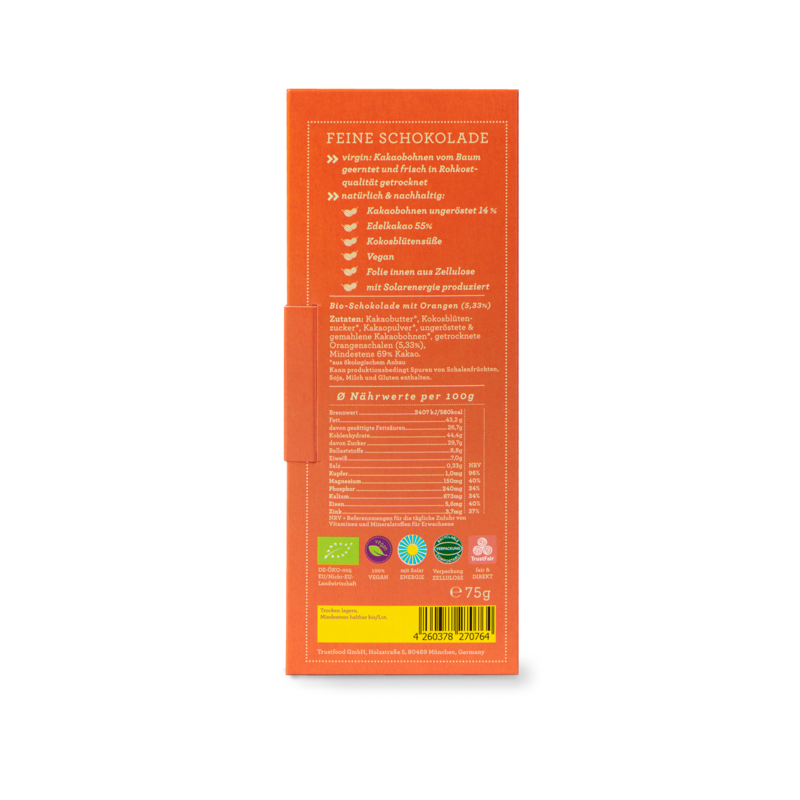 CHOCQLATE chocolate orgánico NARANJA