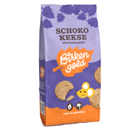 Chocolate biscuits with xylitol, 125g. Baked with natural ingredients, these cookies have a delicious chocolate flavor and a soft, chewy texture.