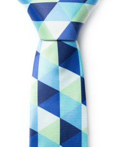 Ruit groene en blauwe stropdas | Gerecycled polyester GRS