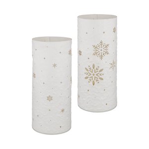 LED Laterne rund Schneeflocke X-mas