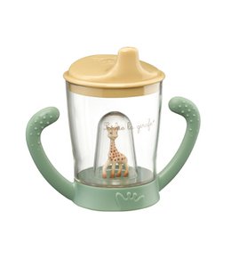 Sophie die Giraffe Auslaufsicherer Becher mit Maskottchen in weißer Geschenkbox