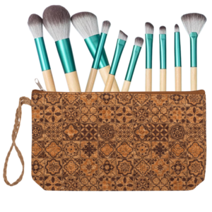 green-goose Bamboo Make-up Brushes in Cork Bag