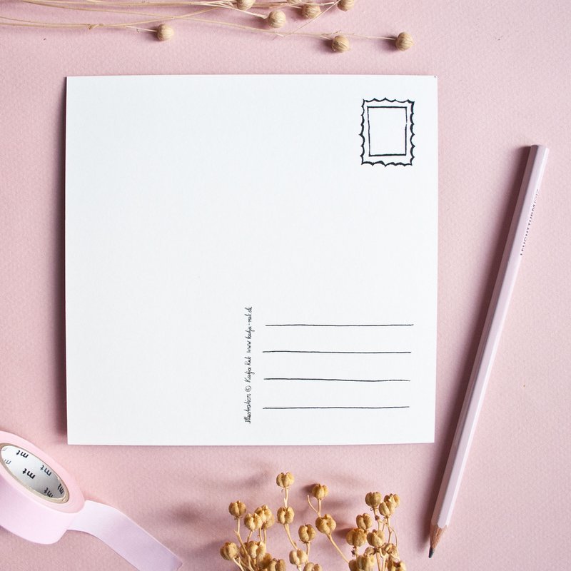 Postkarte | Katze mit Vase