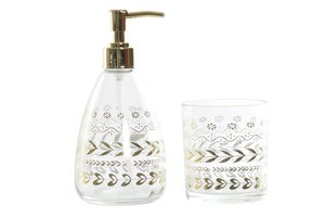 BADKAMERSET 2 ABS GLAS 9X9X18 400 BLADEN GOUD PB189680