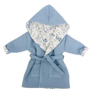 Bathrobe | waffle fabric Wild branches old blue