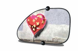 Banksy Car Shaped Curtain (68x38cm) - Bandaged (right side)