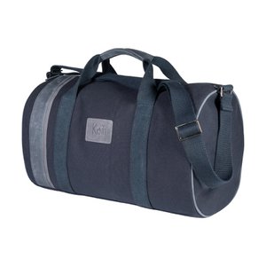 K2006DF | Travel bag in 100% Cotton Canvas/Genuine Leather, full grain, Naked - Blue colour, zip closure. Dimensions: 45 x 25 x 28 cm - Packaging: TNT bag