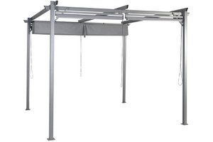 PERGOLA ACERO 290X290X230 300 GSM. TELDO Y CORTINA MB179020