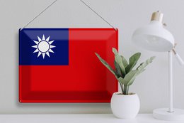 Tin Sign Flag China 40x30cm Flag of Taiwan