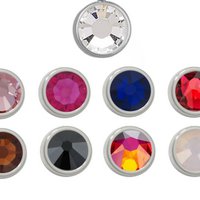 PURE pendant round, 6mm, with a stone in a color of your choice, made of stainless steel