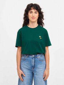 Bio T-shirt Hawaii-Green Cotton T-shirt met eiland-borduurwerk, vrouwen