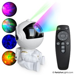  White astronaut projector, colorful laser light, northern lights effect, USB powered, remote control included, kids room night light.