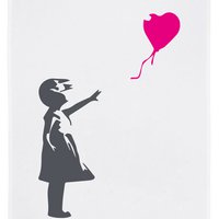 Geschirrtuch weiß, Streetart Dreamer - Girl with Balloon