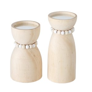 Candlestick Kianos 2-piece set h14/17cm
